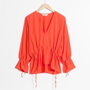& Other Stories Drawstring Blouse – orange!